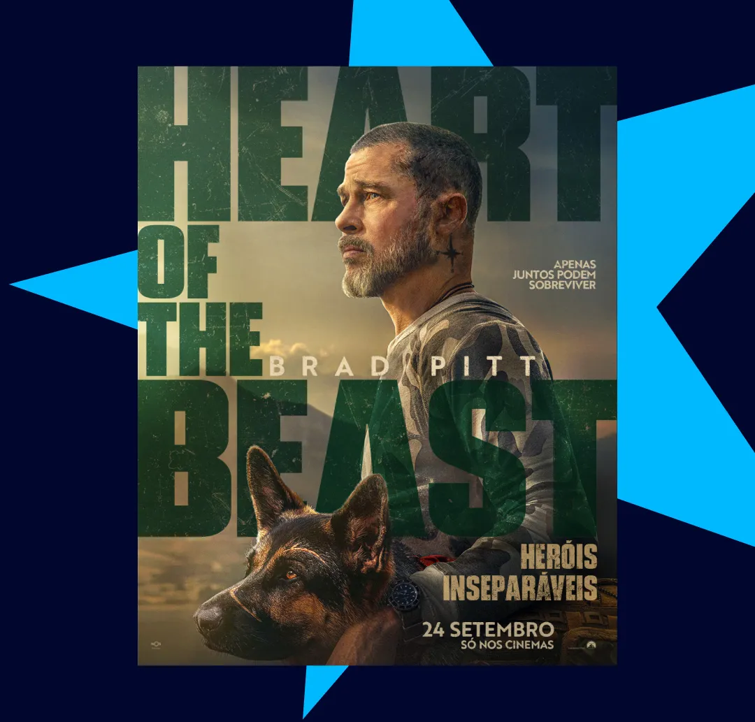 Cartaz de Heart of the Beast: Heróis Inseparáveis, com Brad Pitt e o seu cão